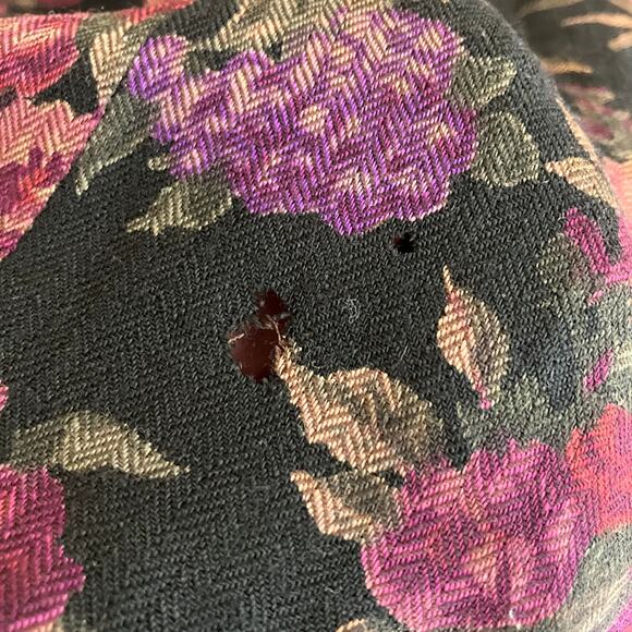 J.Putman | Vintage Black Pink Floral Wool Midi Skirt Made in USA Womens 8 - Picture 6 of 11